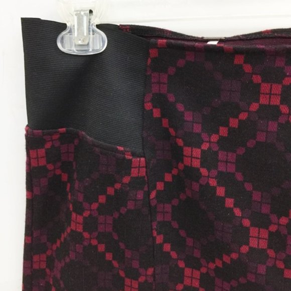 Free People Womens Mini Skirt Red Black Stretch M - Picture 2 of 7